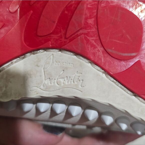 Christian Louboutin Yacht Spike Leather Loafers Size 36/6 White - Picture 10 of 10